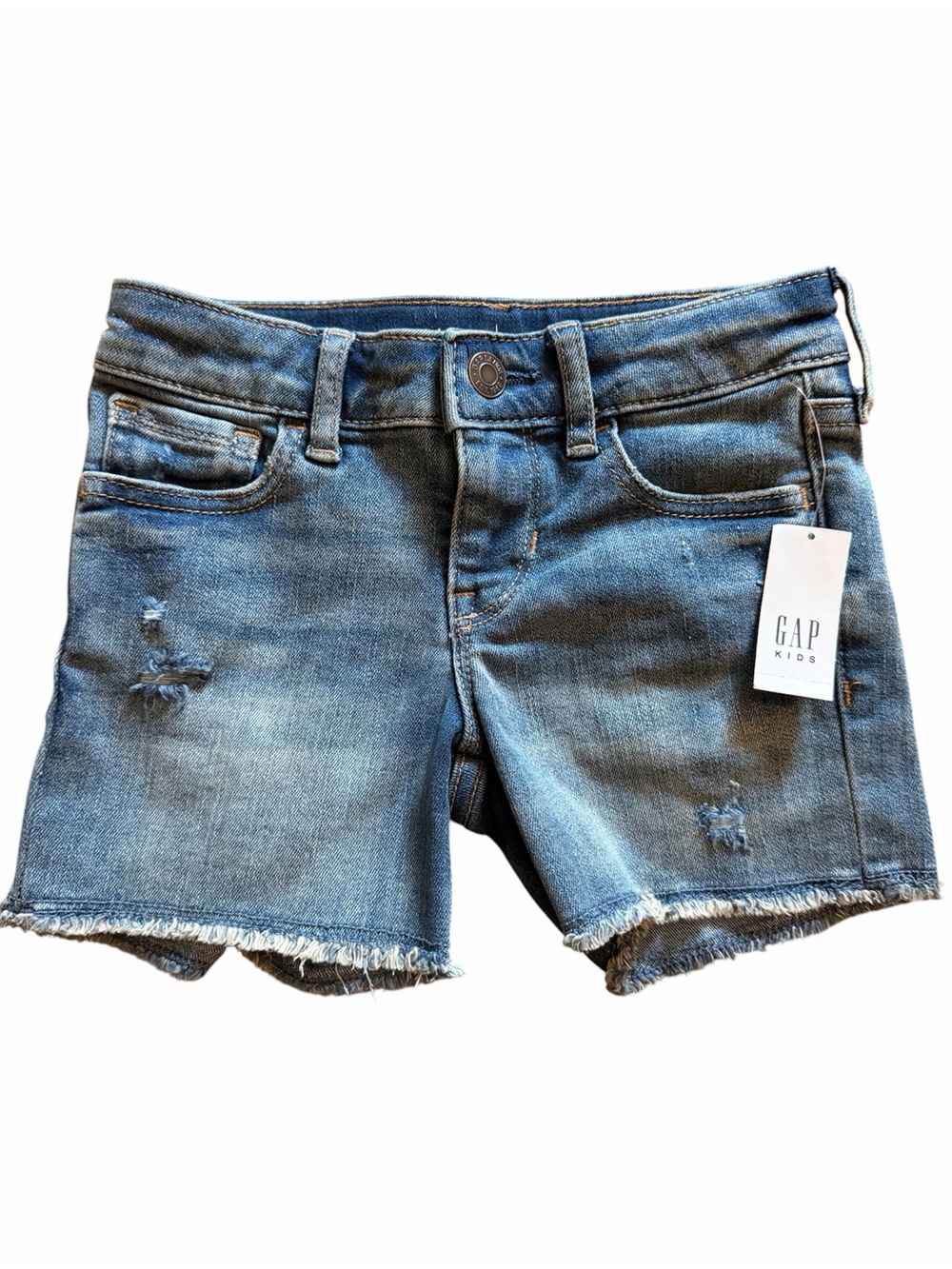 GAP Distressed Blue Denim Frayed Hem Shorts